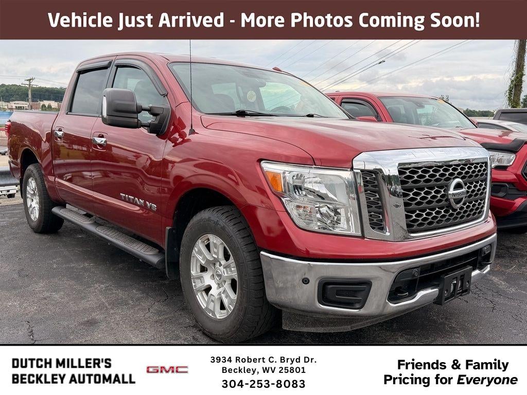 2018 Nissan Titan SV in Red — front three-quarter view