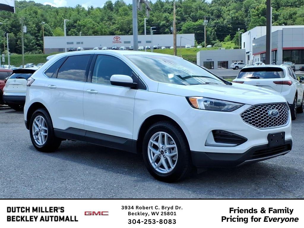2024 Ford Edge SEL in White — front three-quarter view